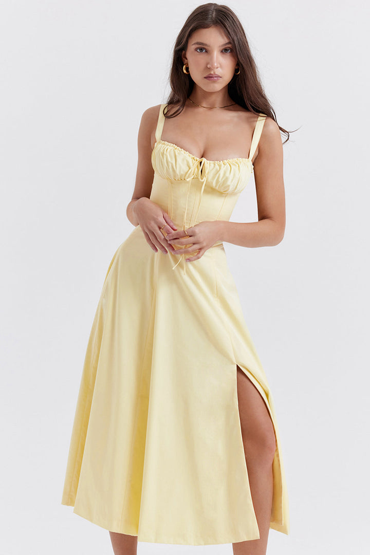 Feminin geschnittenes Bustierkleid Damen, floraler Print, tailliert; perfekt für Sommerpartys.