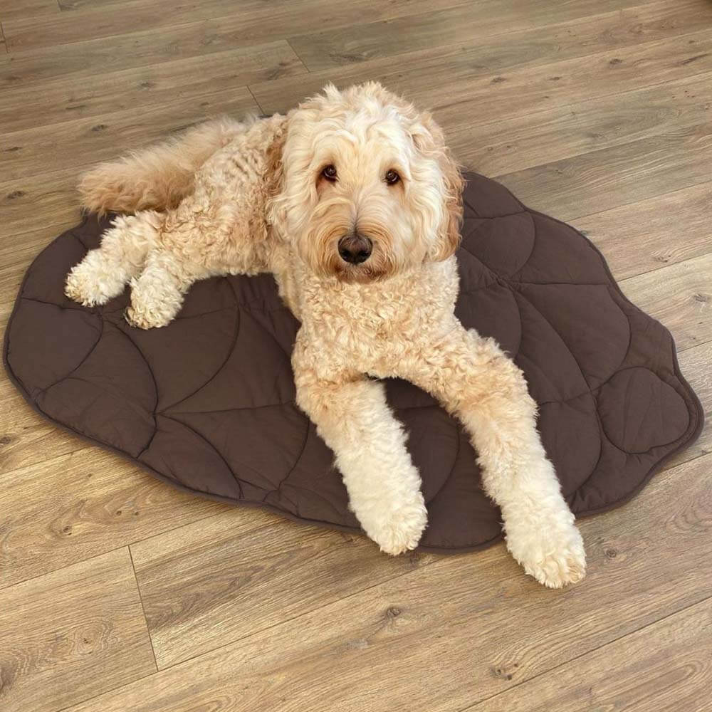 Waschbare Hundematte Blattform, gemütlich, weich & naturinspiriertes Design.