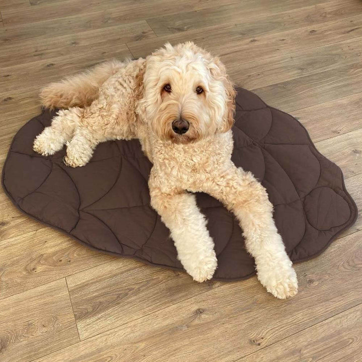 Waschbare Hundematte Blattform, gemütlich, weich & naturinspiriertes Design.
