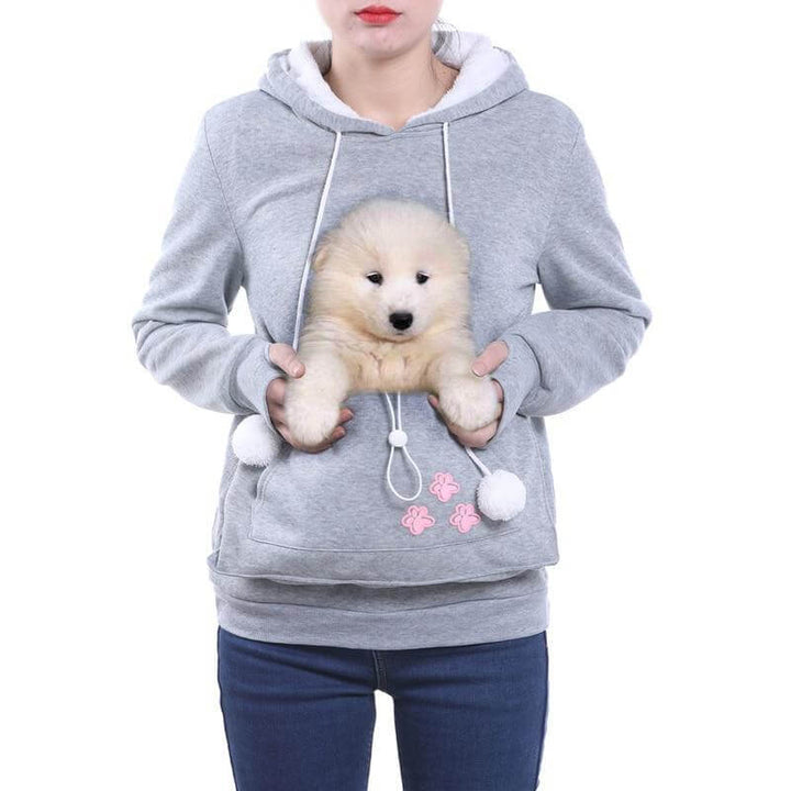 Originelle Geschenkidee: Damen Hoodie mit Katzenkuscheltasche, der perfekte Pullover für Katzenliebhaberinnen. Alltagsmode.