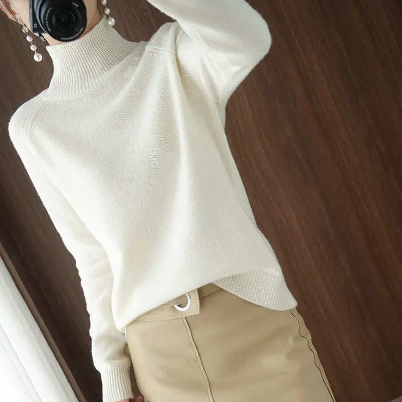 Praktischer Damenpullover, warmes & bequemes Basic-Oberteil für Herbst & Winter, vielseitige Damenmode.