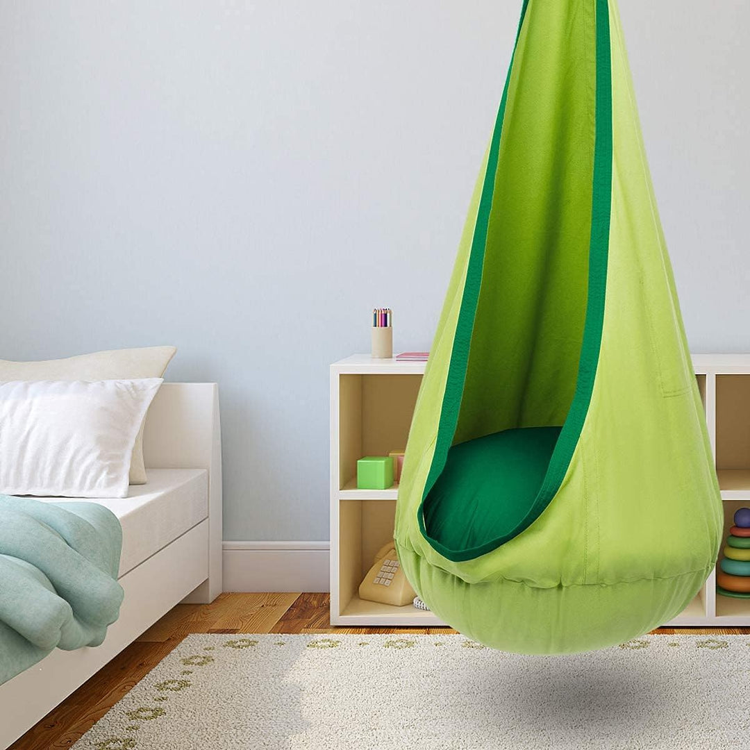 Stilvolle Hängematte Baumwollmix, Hängesitz für Garten & Zuhause zum gemütlichen Relaxen.