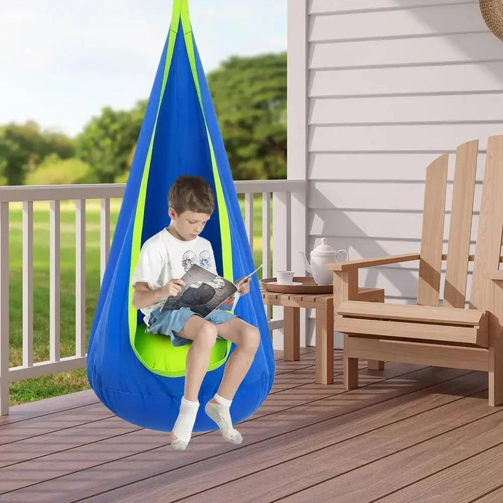 Detailaufnahme des Baumwollmix-Stoffes dieser gemütlichen Hängematte für indoor & outdoor.