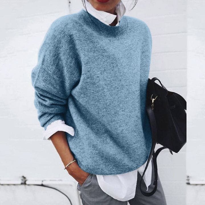 Warmer, weicher Damen Oversize Strickpullover für die kalte Jahreszeit. Bequemer Herbst Winter Sweater.