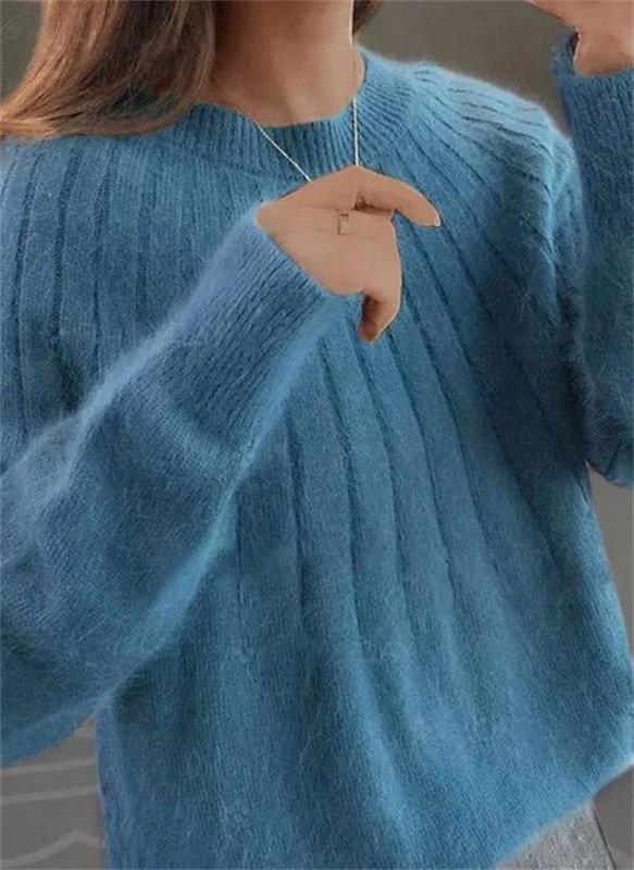Gemütlicher & stilvoller Damen Winter Strickpullover. Perfekt als warmes Oberteil für Herbstmode.