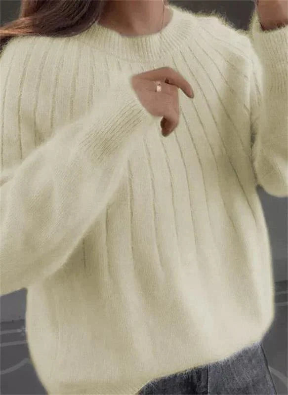 Modischer Damen Strickpullover für Herbst & Winter. Gemütliches & elegantes Langarm-Oberteil.