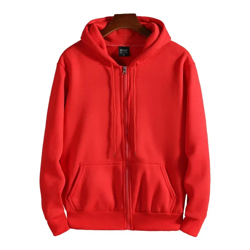 Stylischer Unisex Hoodie mit Reißverschluss, perfekt für Frühling, Herbst & Winter. Bequemes Oberteil für Freizeitmode.