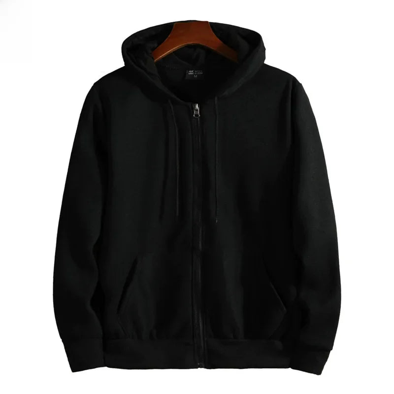 Moderner Unisex Kapuzenpullover mit Reißverschluss, ideal zum Layering. Komfortable Freizeitmode für jede Jahreszeit.
