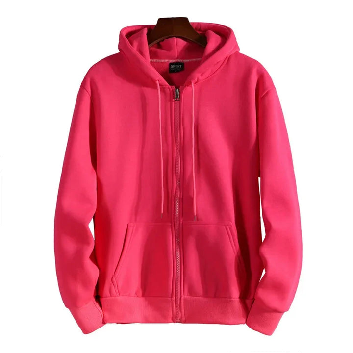 Komfortabler Unisex Hoodie mit Reißverschluss, ein Muss für jeden Kleiderschrank. Stylisches Oberteil für Herbst und Frühling.
