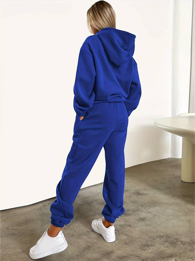 Stilvolles Damen Loungewear Zweiteiler Set, perfekt für Herbst & Winter oder gemütliche Abende.