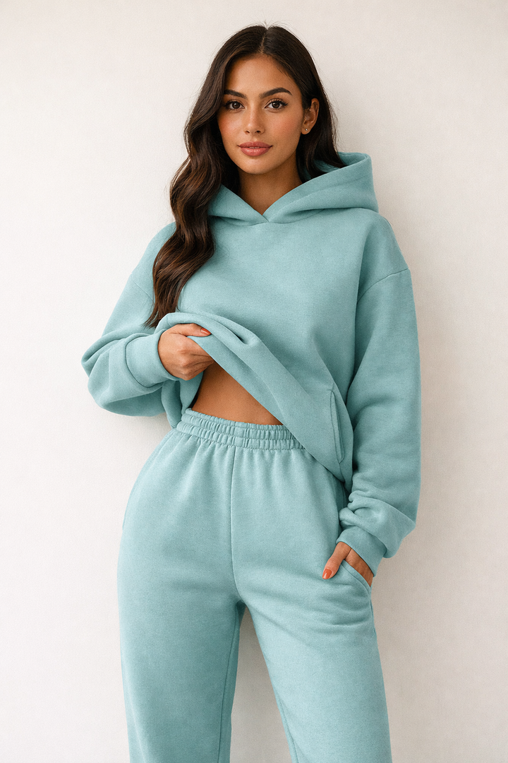 Leichtes Damen Frühlings- & Herbst Loungewear Set Mikayla. Komfortabel & schick, ideal als Freizeitkleidung für Damen.
