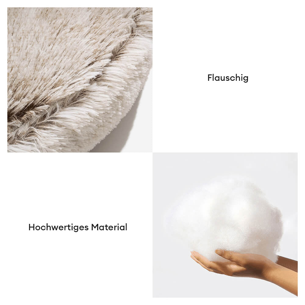 Rutschfestes, halbgeschlossenes Plüsch-Hundebett, perfekt für kleine Hunde und Katzen.