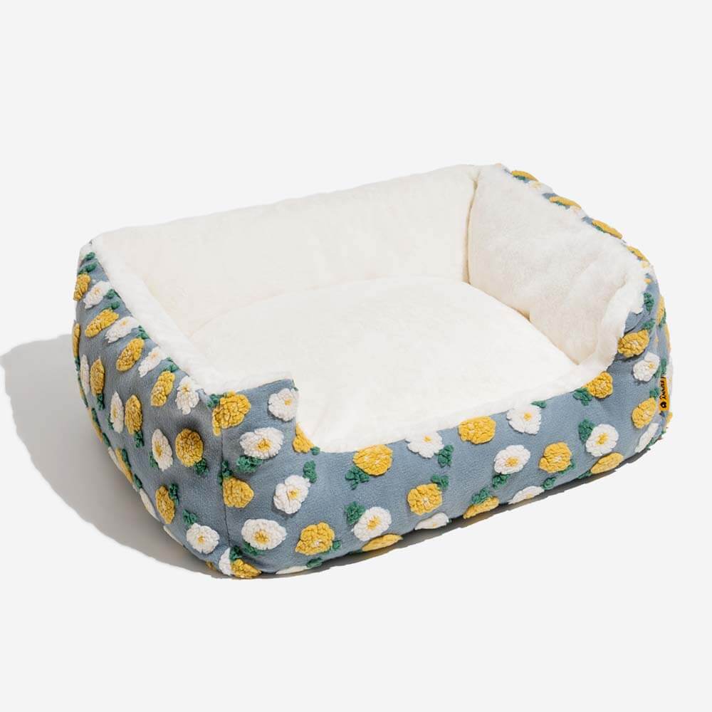 Elegantes Hundebett aus Baumwollsamt, weich, waschbar, eine Bereicherung für jedes Zuhause.