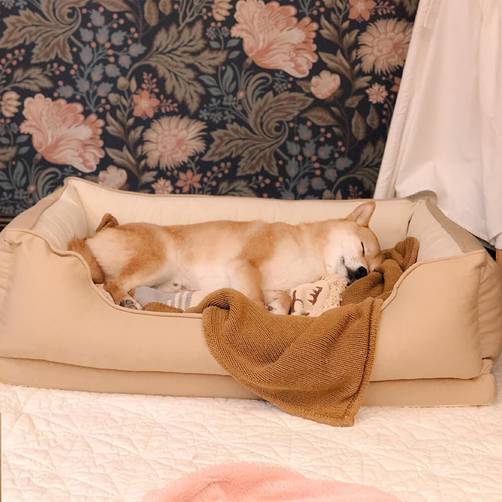 Tierbett aus Baumwollsamt, robust & pflegeleicht, luxuriöser Schlafplatz für alle Hunde.