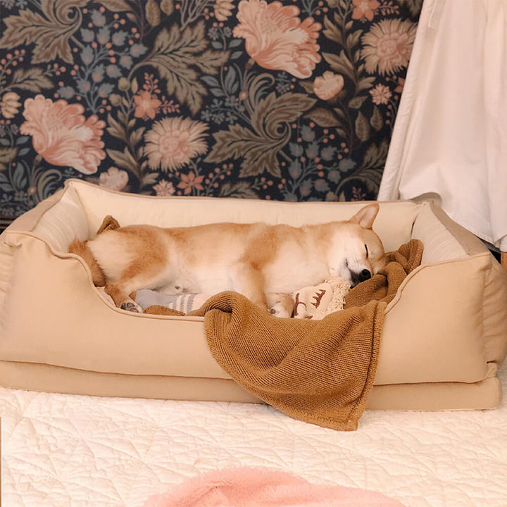 Tierbett aus Baumwollsamt, robust & pflegeleicht, luxuriöser Schlafplatz für alle Hunde.