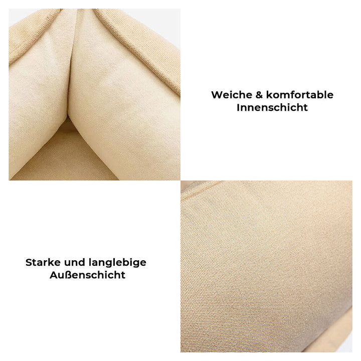 Komfortables Hundebett, quadratisch, bietet Geborgenheit und einen gemütlichen Rückzugsort.