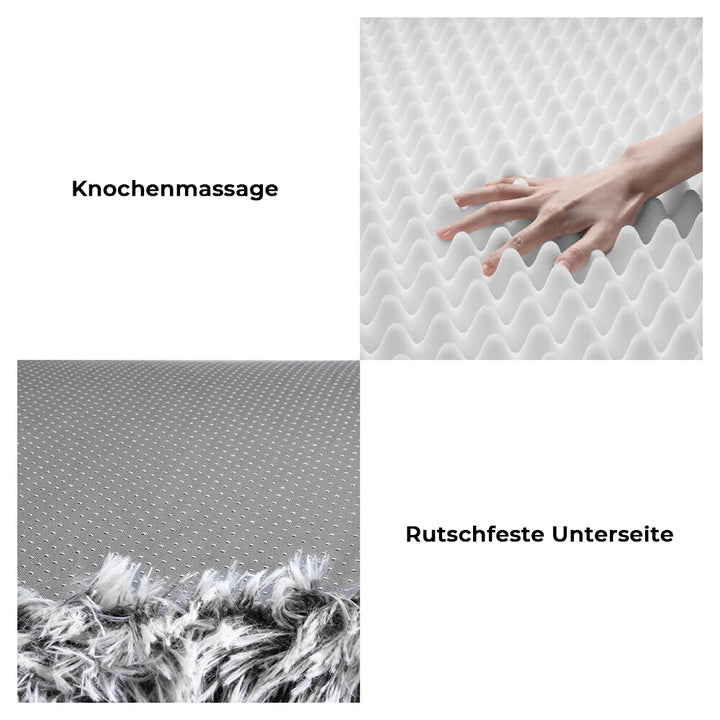 Waschbares Kuschelbett, oval, für Mensch und Haustier. Großes, bequemes Familienbett zur Erholung.