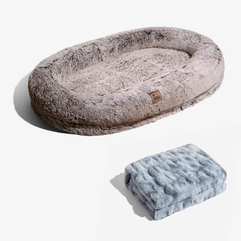 Tiefes Haustierbett, extra geräumig. Waschbares Komfortbett für entspannte Stunden mit dem Menschen.
