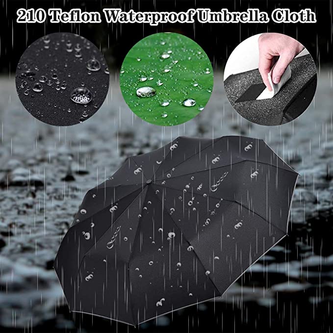 Automatischer Regenschirm mit 360° Reflektor & UV-Schutz; schützt vor Sonne & Regen; sicher für Outdoor-Aktivitäten.