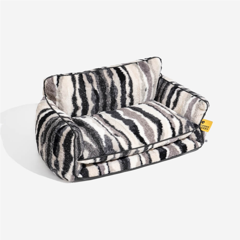 Ihr Haustier liebt das gestreifte Kuschelbett! Perfekter Rückzugsort für Hunde & Katzen zum Spielen & Schlafen.