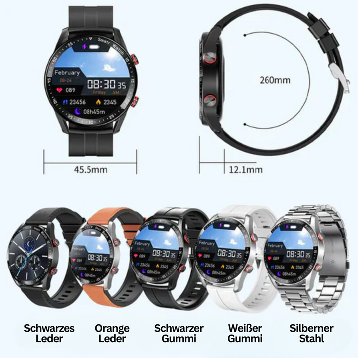 Digitaluhr & Fitnesstracker in Einem: Blutzucker-, Herzfrequenz- & Schlaf-Analyse.
