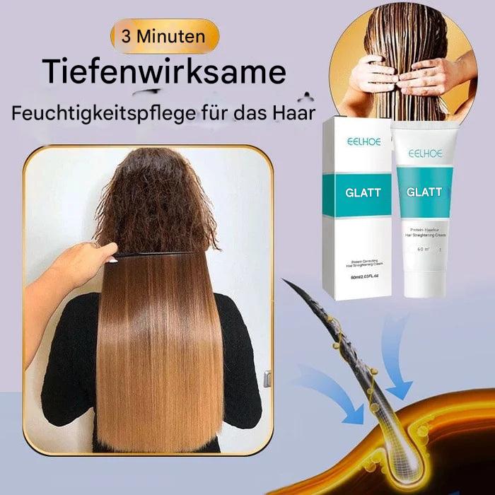 Produktschuss der Glättungscreme Keratin Anti-Frizz 60ml. Haarpflege für geschmeidiges, glattes Haar.