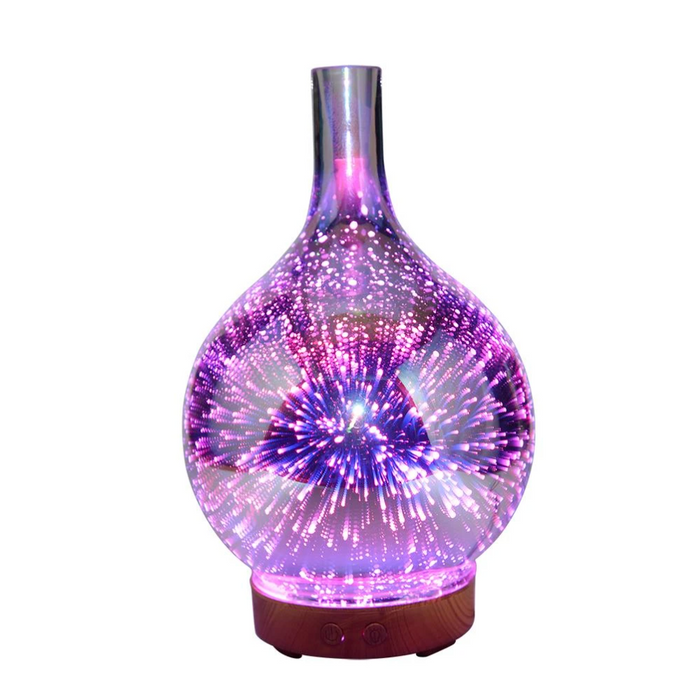 Eleganter Aromadiffuser mit sanftem LED-Licht; perfekt als Deko für ein entspanntes Zuhause-Ambiente.