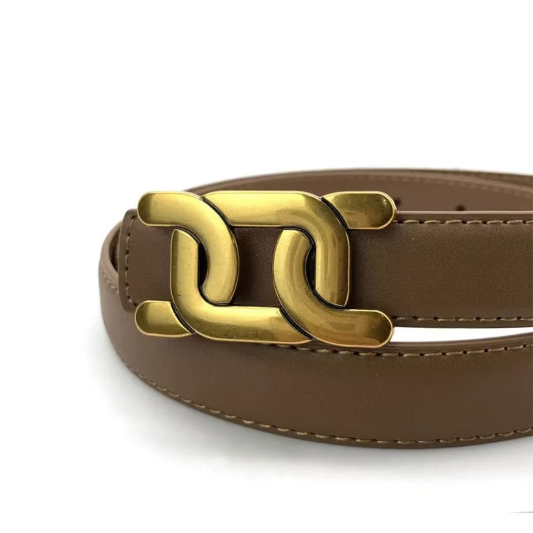 Unisex Gürtel für Business & Casual. Elegantes Design mit glatter goldener Schnalle.