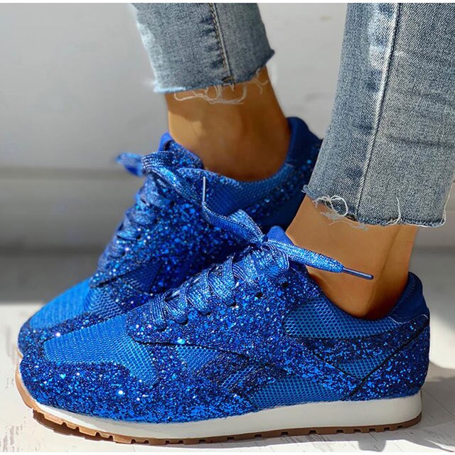 Bequeme Damen Glitter Sneakers 'Miranda', perfekt für modische Freizeitlooks und glänzende Auftritte.