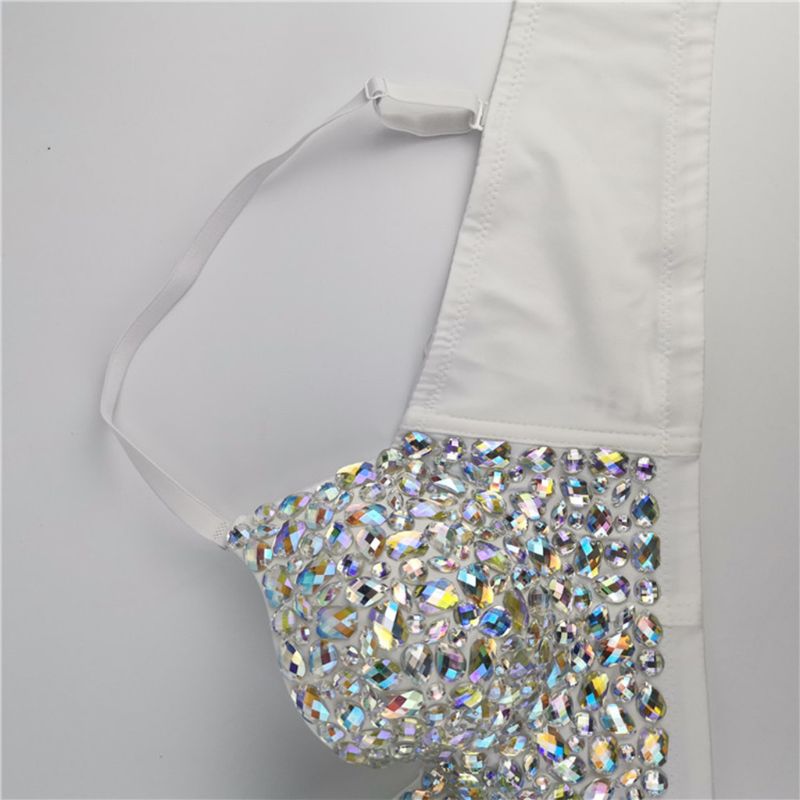 Glamouröses Damen Pailletten Top. Sexy Glitzer Oberteil, verstellbar, perfekt für Sommer Festivals & Partys.