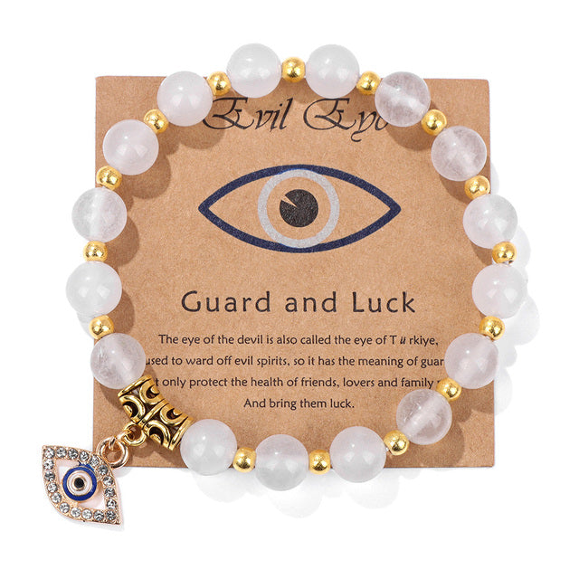 Besonderes Geschenk: Glücks-Armband mit Bösem Blick Schutz für Handgelenk – Yoga Stil.