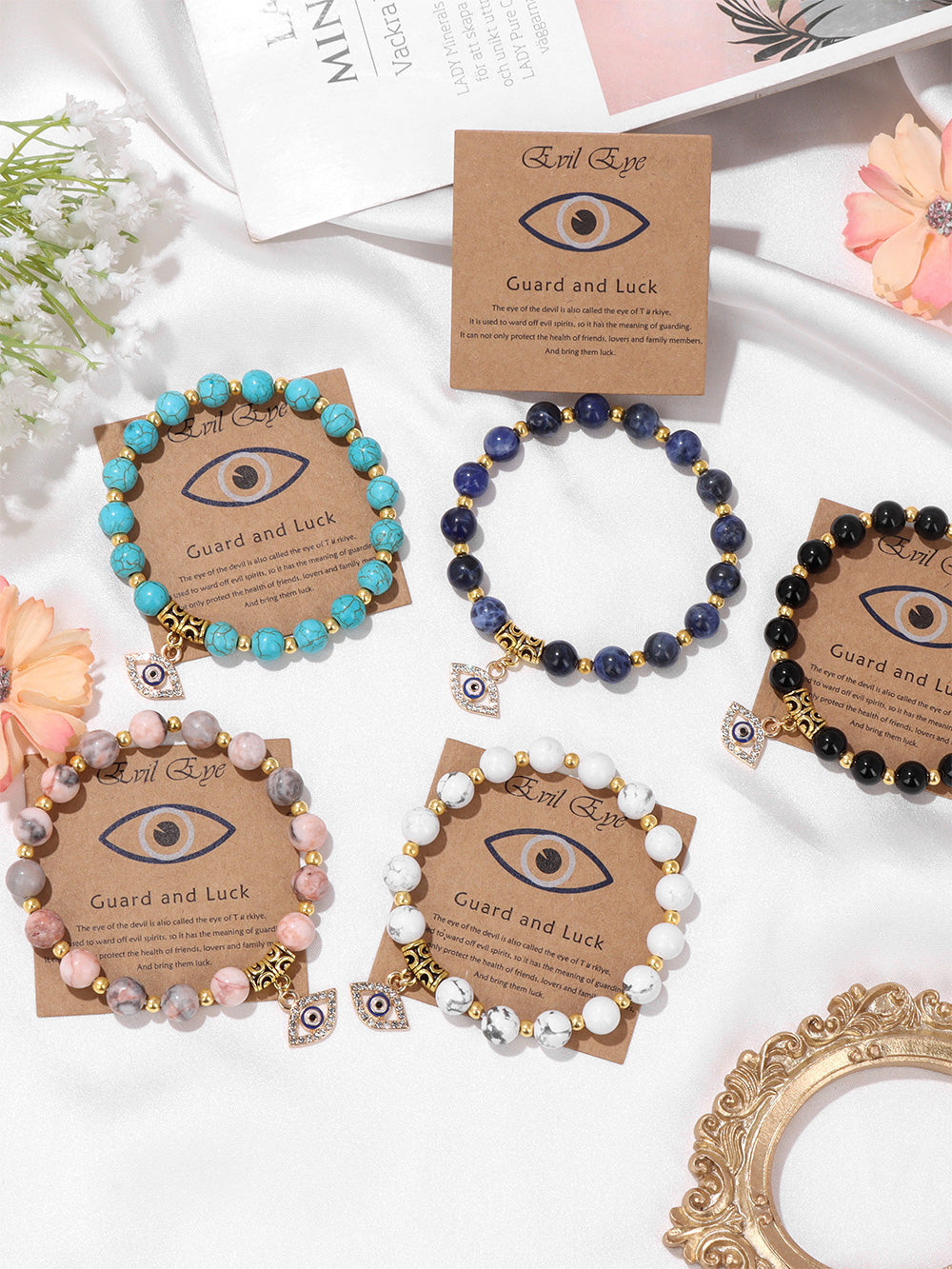 Highlight: Böser Blick & Glücks-Armband aus Perlen, ideal als Yoga Schmuck & Geschenk.