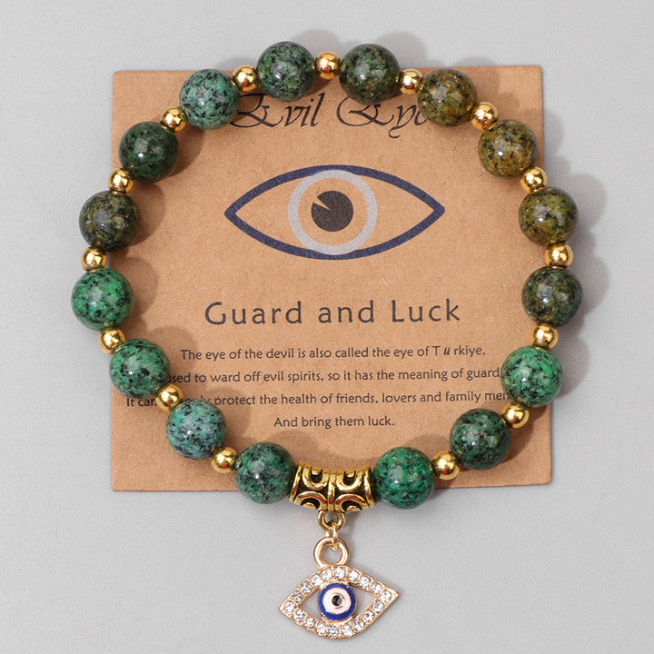 Modisches Armband mit Bösem Blick & Glücks-Anhänger, perfekt für Alltag & Yoga.
