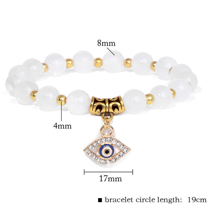 Vielseitiges Schmuck-Armband mit Bösem Blick & Glücks-Charme – für Yoga und jeden Stil.