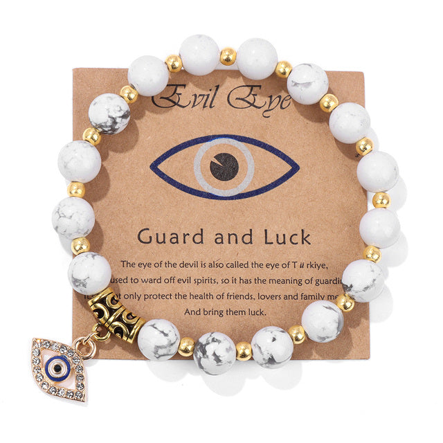 Damen & Herren Armband mit Bösem Blick und Glücks-Charme – idealer Yoga Schmuck.