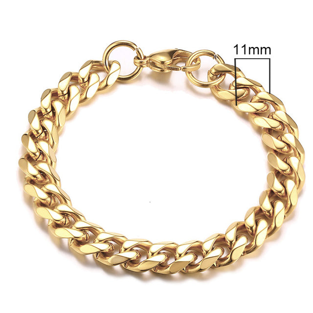 Minimalistisches Edelstahl-Panzerkettenarmband, unisex, silberfarben, modern und schlicht.