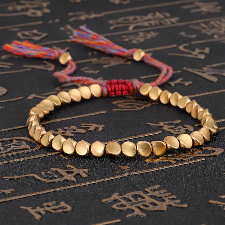 Handgefertigtes Damen Tibet Harmonie Armband aus Edelstahl für spirituellen Schmuck & Meditation.