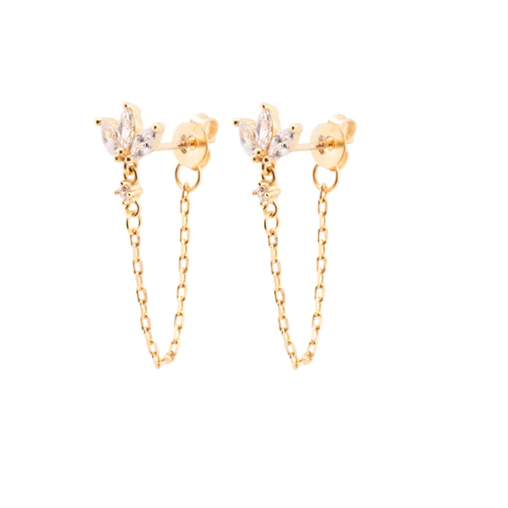 Modische Damen-Tropfenohrringe mit glitzernden Zirkonia, perfekt für festliche Anlässe und als Geschenk.