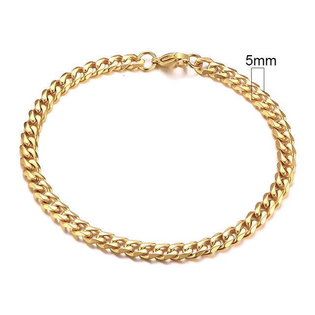 Elegantes Unisex-Armband, gebürsteter Edelstahl, Panzerkette, zeitloser Herren-/Damen-Schmuck.