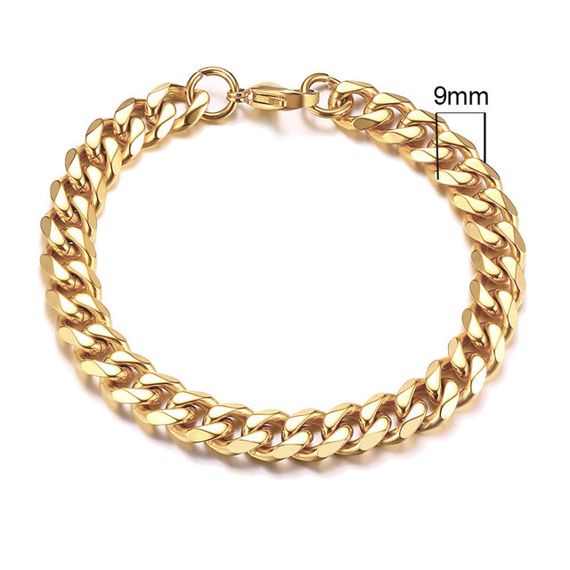 Starkes Edelstahl-Armband, Panzerkette, für Herren und Damen, vielseitiger Alltagsschmuck.