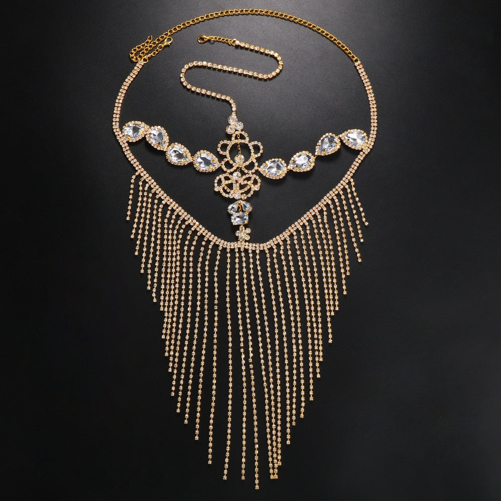 Exquisite Schleier Maske, funkelnder Strass Gesichtsschmuck & Quasten für Maskenbälle und Events.