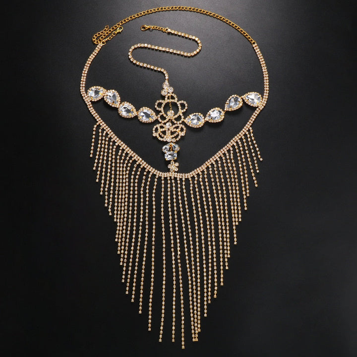 Exquisite Schleier Maske, funkelnder Strass Gesichtsschmuck & Quasten für Maskenbälle und Events.