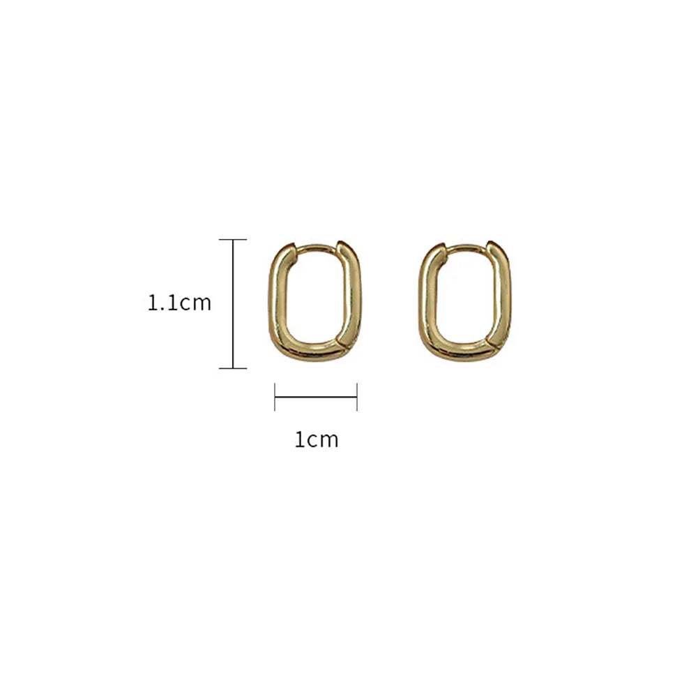 Moderne Damen Ohrstecker aus hypoallergenem Edelstahl in Silber-Optik, geometrisches Oval-Design für Eleganz und Stil.