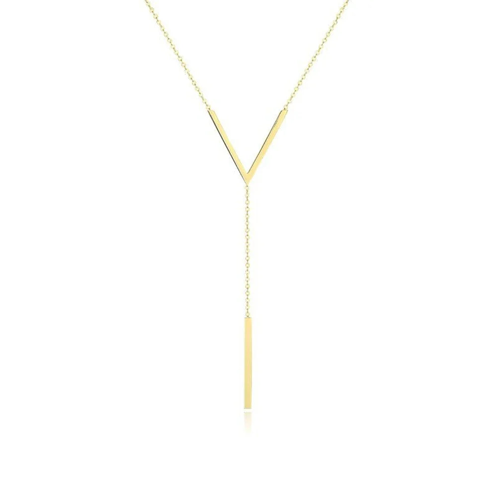 Exklusive Goldkette für Damen im V-Design, ein stilvolles Schmuckstück und ideales Geschenk.