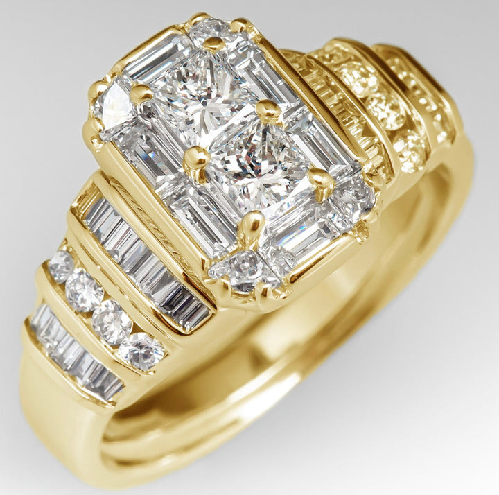 Antiker Damen Fingerring aus goldfarbenem Edelstahl mit Zirkon im Vintage-Stil. Eleganter Schmuck für Frauen.