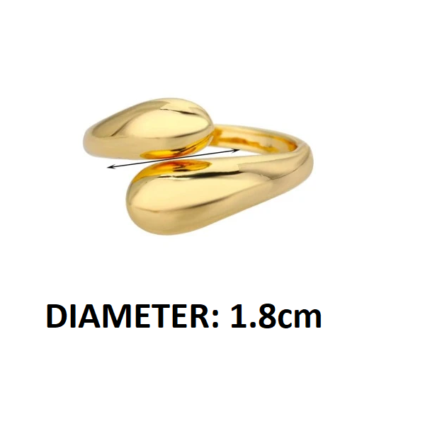 Zeitloser Damen-Perlenring in Gold, offen & verstellbar, mit doppelten Perlen. Edler Edelstahlring für Frauen.