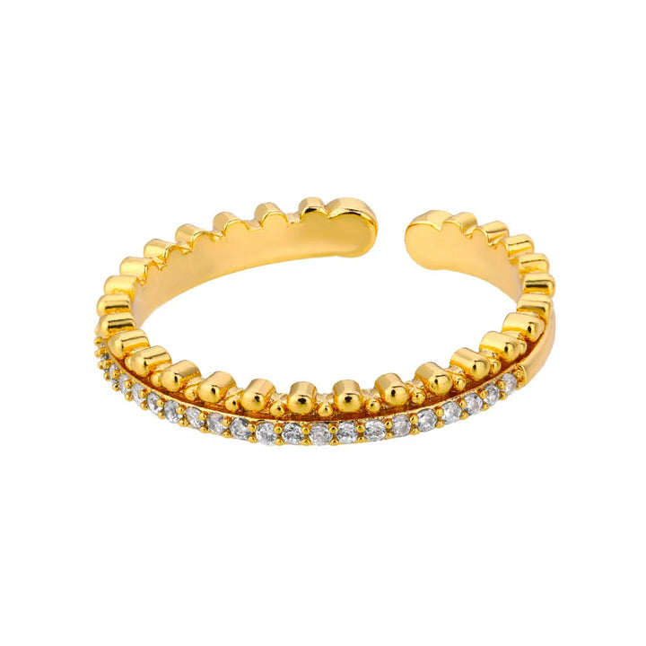 Zeitloser Damenring aus Edelstahl, geometrisch verstellbar, ein elegantes Accessoire.