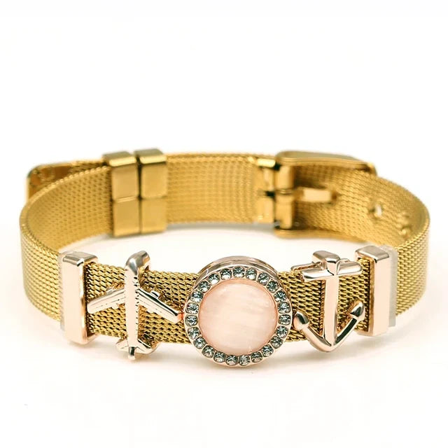 Buntes zweifarbiges Mesh-Armband für Damen, jugendlich und glänzend.