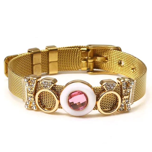Hochwertiges zweifarbiges Mesh-Armband für Damen, eleganter und langlebiger Glanz.