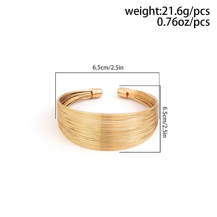 Damen Armreif Gold-Silber, mehrsträngig, modernes Design, ein perfektes Geschenk aus Edelstahl-Schmuck.